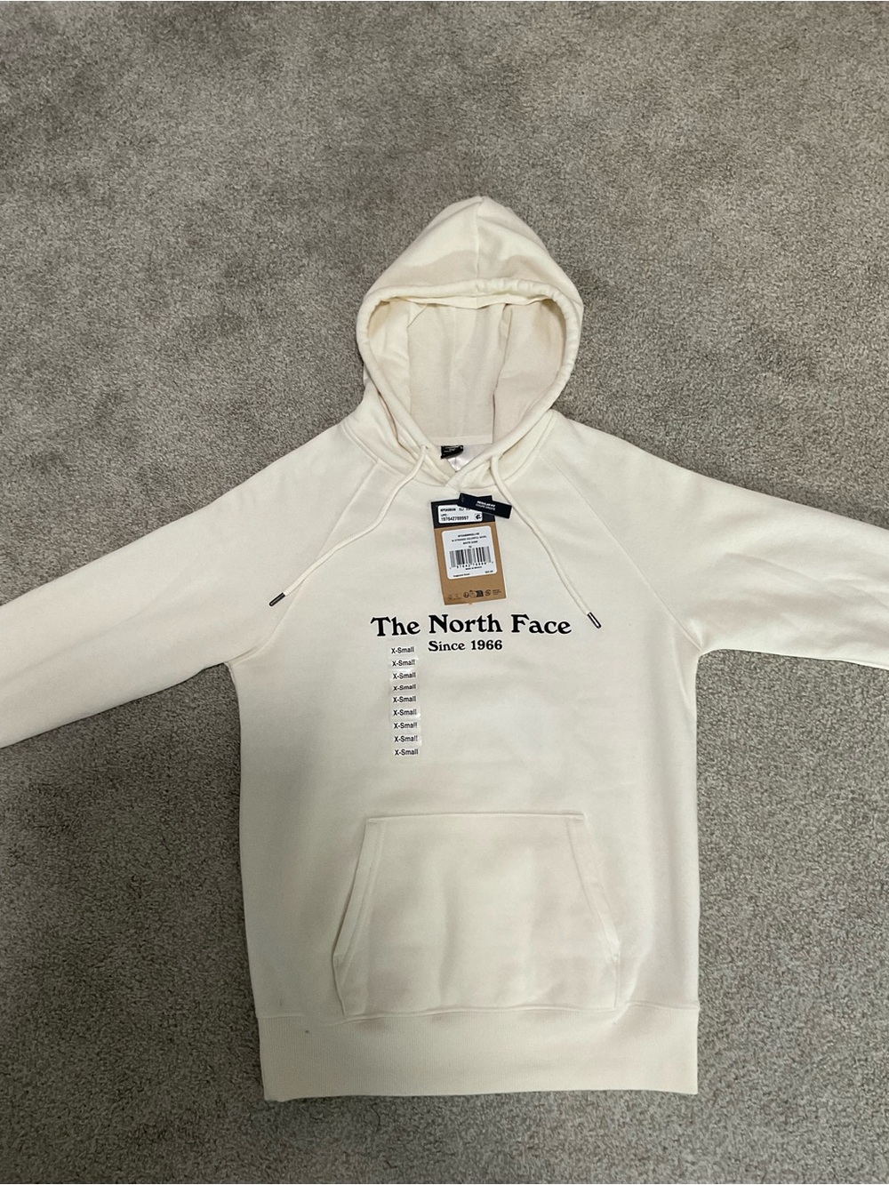 The North Face Cream Logo Pullover Hoodie women’s xs